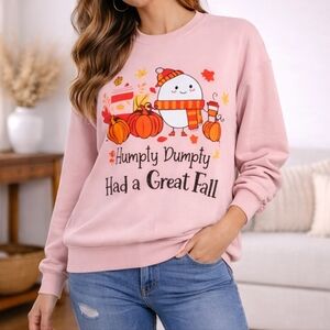 Pink Humpty Dumpty Graphic Sweatshirt